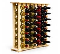 Relaxdays botellero, 46 Botellas, Pino, 76 x 76 x 19 cm, Natural