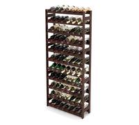 Relaxdays Botellero, 77 Botellas, Madera de Nogal, 166x72,5x25 cm, para Vino Tinto y Blanco, marrón Oscuro