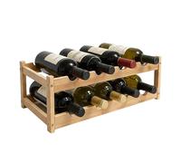 Relaxdays Botellero, 8 Botellas, bambú, 16,5 x 45 x 23,5 cm, para Vino Tinto y Blanco, Natural