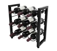 Relaxdays Botellero 9 botellas negro