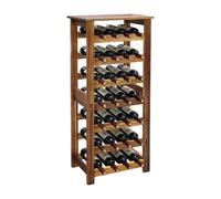 Relaxdays Botellero de acacia 28 botellas marrón