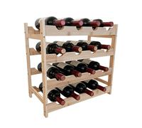 Relaxdays Botellero de bambú para 16 Botellas, 42 x 45 x 23,5 cm, Natural, Ideal para Vino Tinto y Blanco