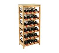 Relaxdays botellero de bambú para 24 Botellas, Soporte para Vino Tinto y Blanco, 82x36x24 cm Natural