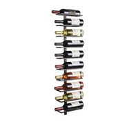 Relaxdays botellero de Pared para 10 Botellas, Metal, 116,5 x 27 x 10 cm, Negro