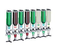 relaxdays Botellero de Pared, Soporte para Seis Botellas, Dosificador de 3 cl, Coctelería, 73x36x11 cm, Plateado