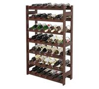 Relaxdays botellero de Vino, 42 Botellas, Madera de Nogal, marrón Oscuro