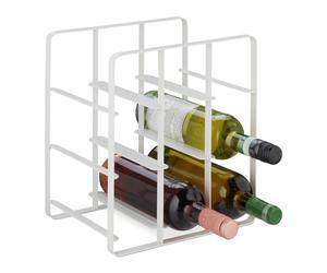 Relaxdays Botellero metálico para 9 botellas blanco