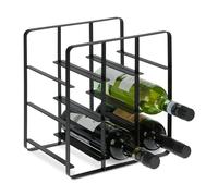 Relaxdays Botellero metálico para 9 botellas negro