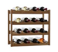 Relaxdays Botellero para 16 Botellas, Nogal, 38x42x21 cm, para Vino Tinto y Blanco, Color Natural