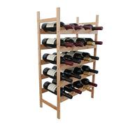 Relaxdays botellero para 20 Botellas, bambú, 73 x 45 x 23,5 cm, para Vino Tinto y Blanco, Natural