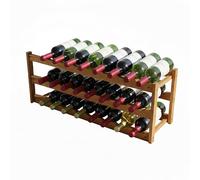 Relaxdays botellero para 24 Botellas, Nogal, Soporte para Vino Tinto y Blanco, 28x78x21 cm, Color Natural