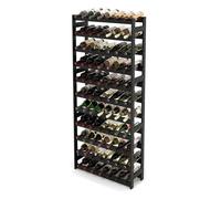 Relaxdays botellero para 77 Botellas, Nogal, 166 x 72,5 x 25 cm, Negro