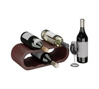 Relaxdays Botellero, para Botellas de Vino, Estante Bebidas, 6 Botellines, 13 x 38,5 x 16 cm, Madera de Nogal, Natural