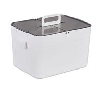 Relaxdays Botiquín de 2 niveles blanco,transparente