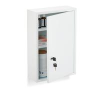 Relaxdays Botiquín de acero blanco blanco