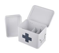 Relaxdays Botiquín metal antracita,blanco