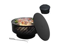 Relaxdays Brasero c/tapa y parrilla negro