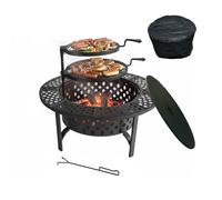 Relaxdays Brasero 2 parrillas regulables negro