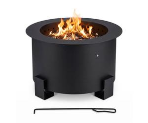 Relaxdays Brasero antihumo, Ø 56 cm negro