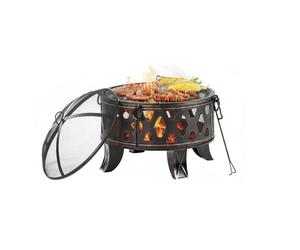 Relaxdays Brasero c/ parrilla oro,negro