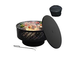 Relaxdays Brasero c/tapa y parrilla negro