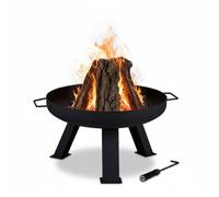 Relaxdays Brasero de exterior 60 cm de diámetro negro