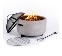 Relaxdays Brasero efecto piedra negro,gris