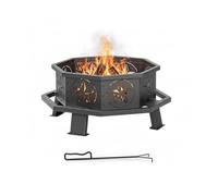 Relaxdays Brasero octogonal con estrellas negro