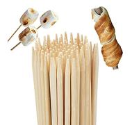 Relaxdays Brochetas de Madera, Bambú, Set de 100, 90cm, Pinchos para Barbacoa, Palillos largos, Ø 7 mm, marrón natural