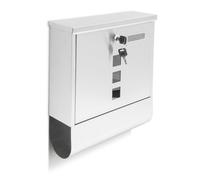 Relaxdays Buzón acero inoxidable hueco periódicos plata,transparente