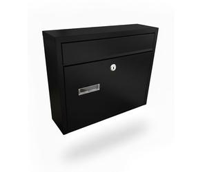 Relaxdays Buzón apaisado negro