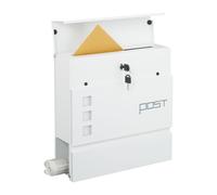 Relaxdays Buzón con cajón para revistas antracita,blanco,plata