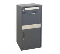 Relaxdays Buzón con espacio para paquetes antracita,plata