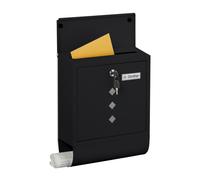 Relaxdays Buzón con espacio para periódicos negro