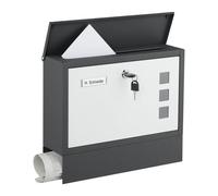 Relaxdays Buzón con espacio para revistas antracita,blanco