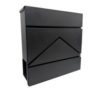 Relaxdays Buzón de metal con espacio para revistas negro