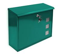 Relaxdays 10017419_53 Buzón Exterior Grande, Casillero, Cartas y Revistas, Folletos y Periódicos, Metal, 34,5 x 33 x 10,5 cm, Verde