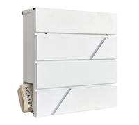 Relaxdays Buzón metálico con espacio para diarios blanco