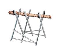 Relaxdays Caballete para Motosierra, Soporte Cortar Leña Plegable, hasta 100 kg, Acero Resistente, 80x80x85 cm, Plateado