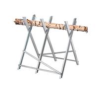 Relaxdays Caballete para Motosierra, Soporte Cortar Leña Plegable, hasta 150 kg, Acero Resistente, 80x80x82 cm, Plateado