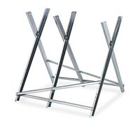 Relaxdays Caballete para Motosierra, Soporte Cortar Leña Plegable, hasta 150 kg, Acero Resistente, 80x81x83 cm, Plateado