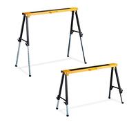 Relaxdays 2 caballetes de trabajo altura ajustable naranja,negro,plata