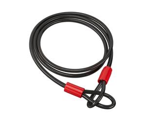 Relaxdays Cable antirrobo de 2m para bicicletas rojo,negro