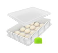 Relaxdays Caja apilable para Masa de Pizza con Tapa, espátula, 13x60x40 cm, PP, Blanca