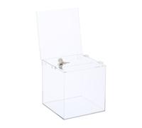 Relaxdays Caja con inserto de hojas Acrílico plata,transparente