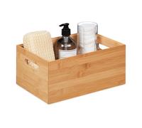 Relaxdays Caja de almacenaje apilable de bambú marrón claro