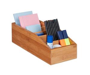 Relaxdays Caja de almacenaje multi-usos de bambú marrón claro