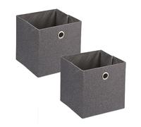 Relaxdays Caja de Almacenamiento Cajas Almacenaje Cuadradas, Cestos Organizadores Tela, Set de 2, 30, 5x30,5 cm, Plegables, Color a Elegir, Poliéster, 30.5 x 30.5 x 30.5 cm