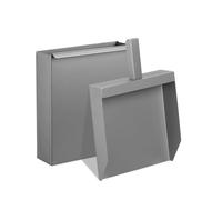 Relaxdays Caja Recogedor, Acero, Contenedor Chimenea y Estufa, 35,5 x 23 x 9 cm, Pala Cenizas, Plateado