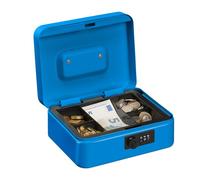 Relaxdays Caja de dinero con cierre de combinación azul,negro,plata